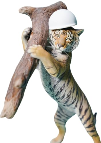 HiPlay JXK Collectible Tiger Figure: Working Tiger, Expertly Hand-Painted, Lifelike, Safe Resin, 1:12 Scale Miniature Animal Figurine