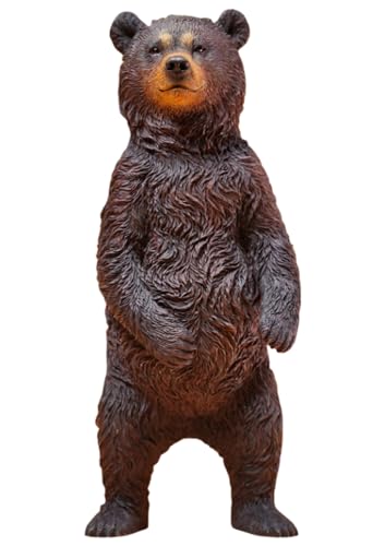 HiPlay JXK Collectible Bear Figure: Little Brown Bear, Expertly Hand-Painted, Lifelike, Safe Resin, 1:6 Scale Miniature Animal Figurine