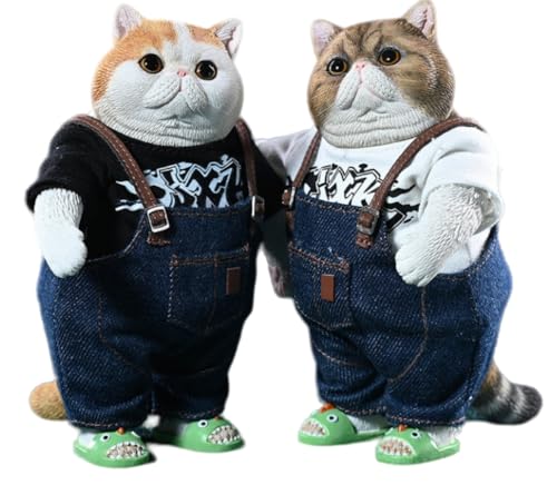 HiPlay JXK Collectible Cat Figure: Fat Cat, Expertly Hand-Painted, Lifelike, Safe Resin, 1:6 Scale Miniature Animal Figurine JXK190