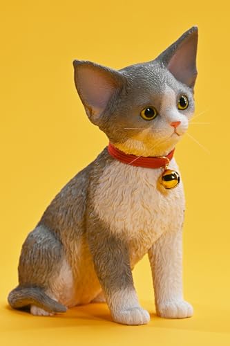 HiPlay JXK Cat Figure: Devon Rex 2.0,1:3 Scale Miniature Animal Figurine