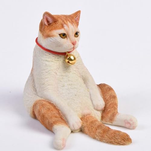 HiPlay JXK Collectible Cat Figure: American Shorthair, Expertly Hand-Painted, Lifelike, Safe Resin, 1:6 Scale Miniature Animal Figurine