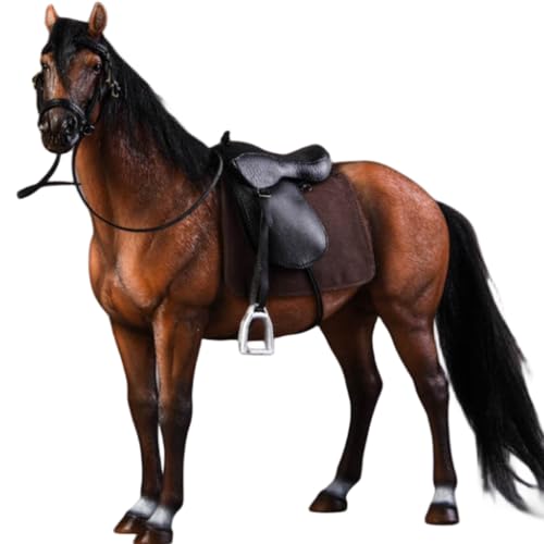 HiPlay JXK Collectible Horse Figure: Warmblood Horse, Expertly Hand-Painted, Lifelike, Safe Resin, 1:12 Scale Miniature Animal Figurine