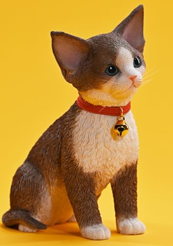 HiPlay JXK Cat Figure: Devon Rex 2.0,1:3 Scale Miniature Animal Figurine