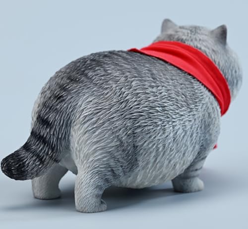 HiPlay JXK Collectible Cat Figure: Fat Cat 5.0, Expertly Hand-Painted, Lifelike, Safe Resin, 1:6 Scale Miniature Animal Figurine