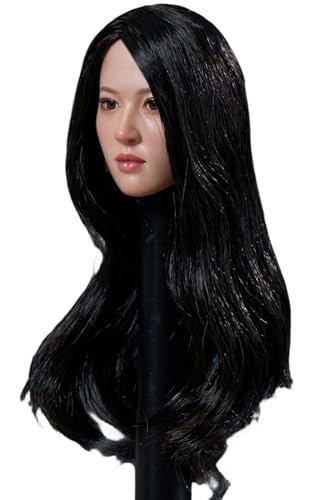 HiPlay 1:6 Scale Female Head Sculpt, Asia Girl Movable Eyes Head Sculpture for 12-inch Action Figures