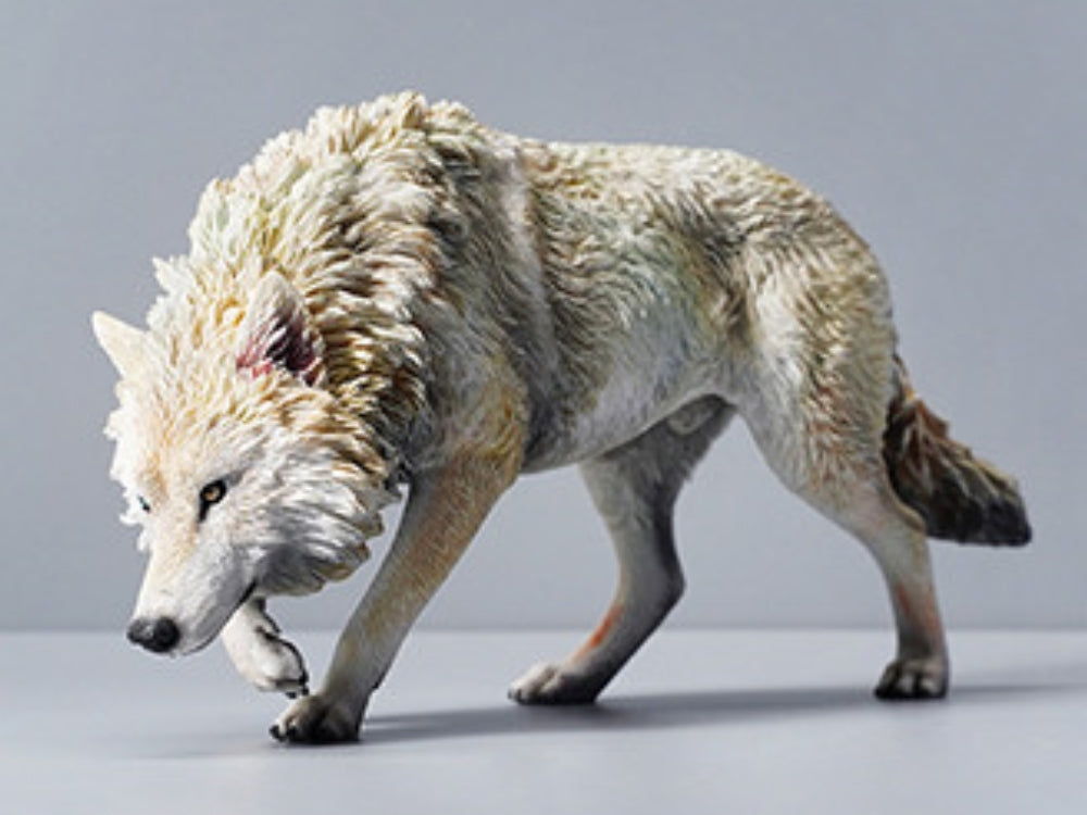 JXK Collectible Wolf Figure: North American Gray Wolf, Expertly Hand-Painted, Lifelike, Safe Resin, 1:6 Scale Miniature Animal Figurine