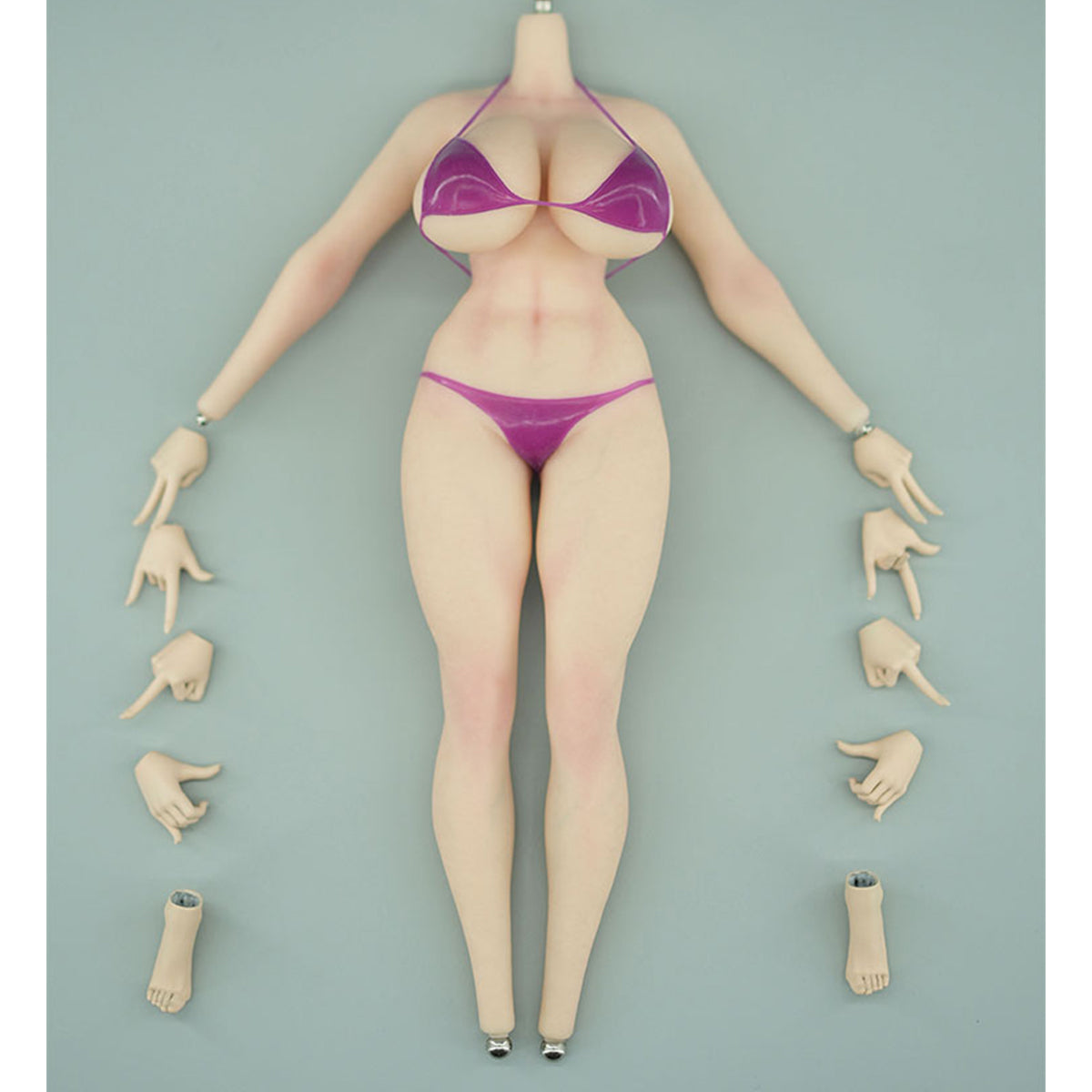 PAWPAW DOLL Female Seamless DK001A Silicone Buxom Type Headless Detachable Feet 1/6 Scale Action Figure Body
