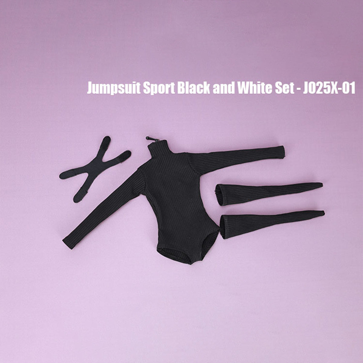 JIAOUDOLL, Female Knee Pads + Bodysuit + Mid-Calf Socks & Female Sportswear Single Jacket & Female Sports Jumpsuit Set Jacket with Jumpsuit, Doll Clothes Accessory for 12-inches Figure