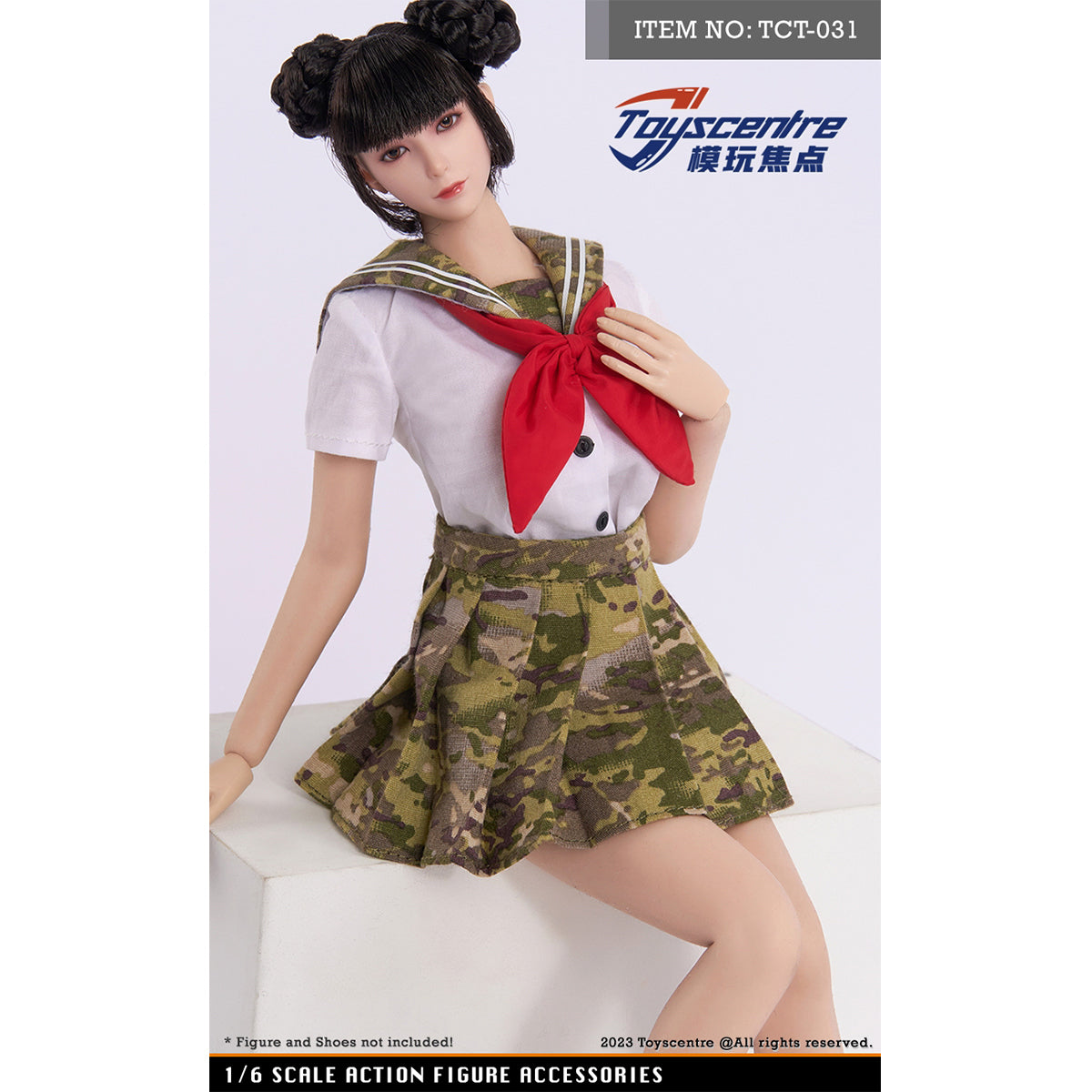 Toyscentre, Student Girl Shirt Tops JK Skirt, Doll Clothes Accessory for 12-inches Action Figurine