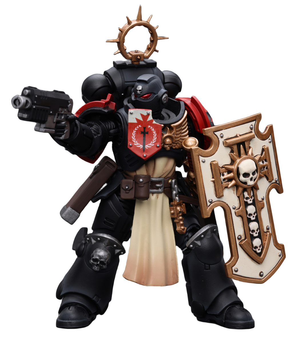 HiPlay JoyToy Warhammer 40K Collectible Figure: Primaris Space Marines Black Templars Bladeguard Veteran 1:18 Scale Action Figures JT2801 (Black Templars JT2801)