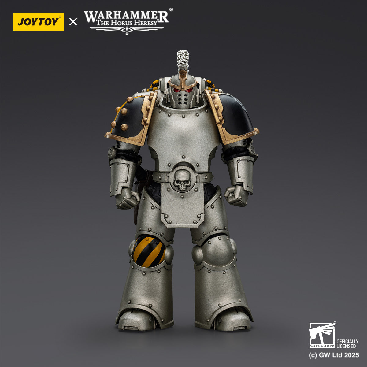 JOYTOY Warhammer The Horus Heresy, Iron Warriors Command Squad Chosen with Legion Standard/MKVI Tactical Sergeant with Power Sword and Plasma Pistol, Action Figures
