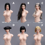 YMTOYS 1/6 Scale Figure Head Sculpt: Asian Female Head Sculpt - Young Koi, Movable Eyes, 12-inch Miniature