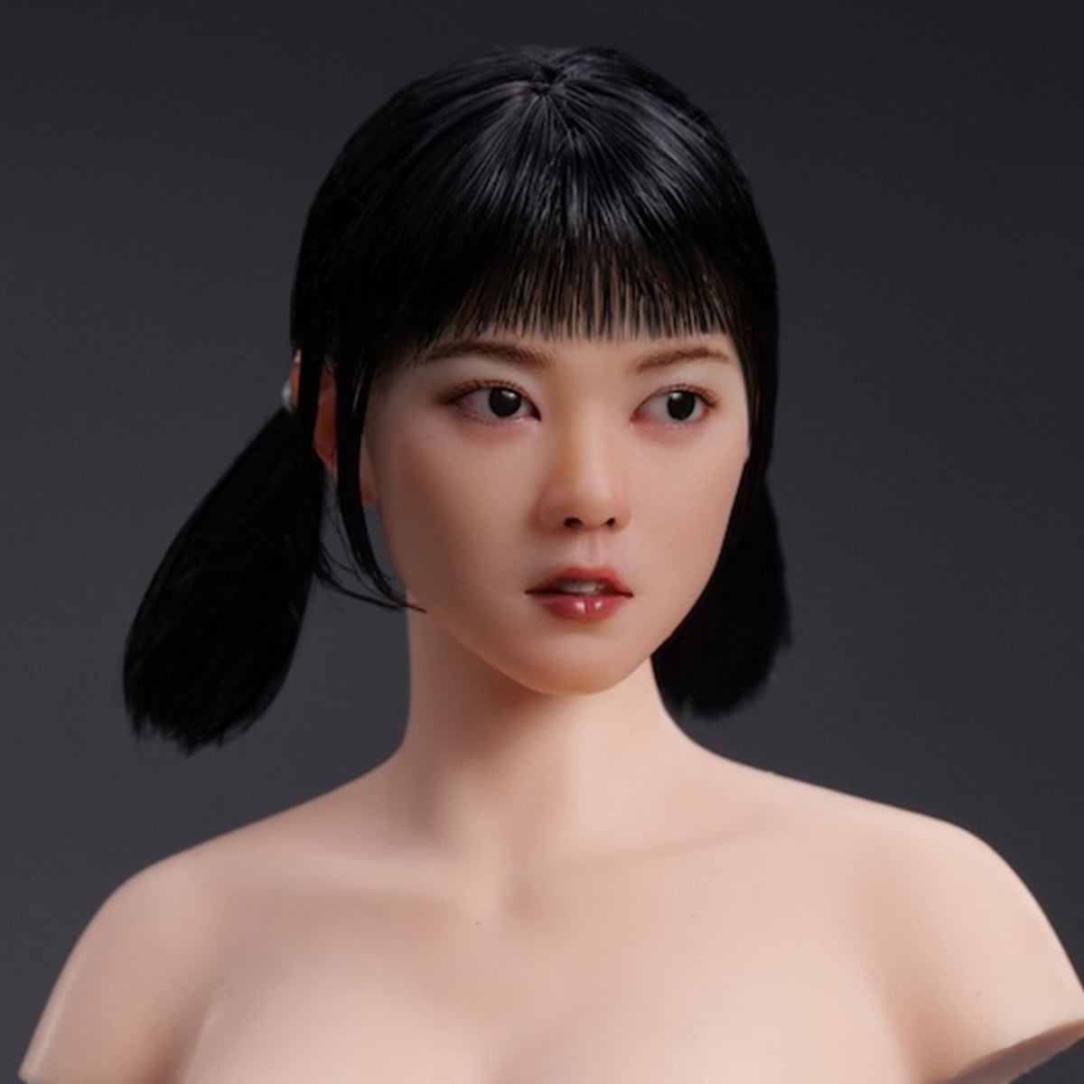 YMTOYS, Cabeza de mujer asiática con ojos móviles, esculpida en trigo, para figura de 30 cm