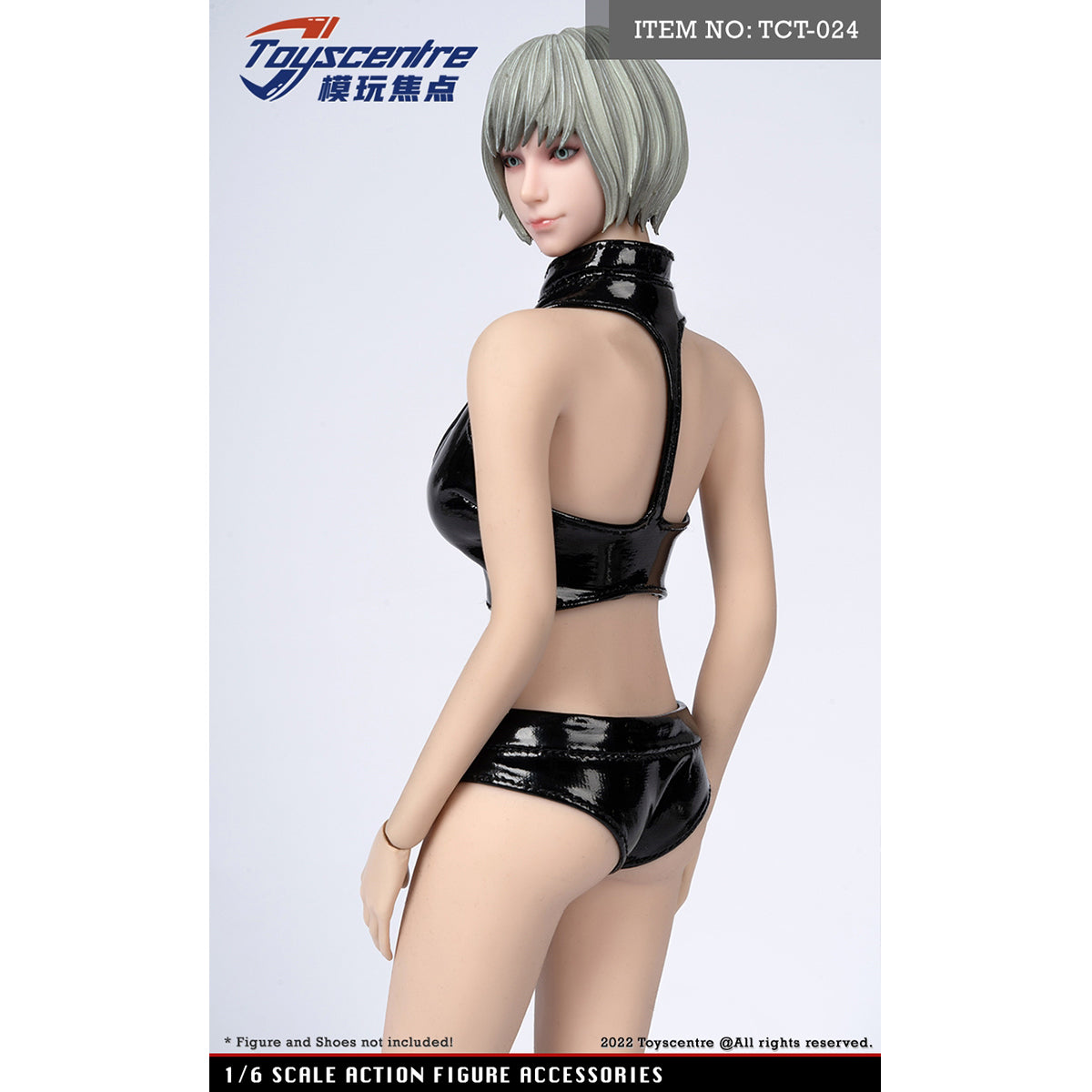 Toyscentre, Female Black Leather Vest + Leather Shorts Set, Doll Clothes Accessory for 12-inches Action Figurine