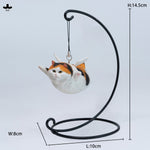 JXK Cat Angel Statue JXK383 Winged Feline Figure with Metal Stand Realistic Animal Collectible for Home Office Desk Decor