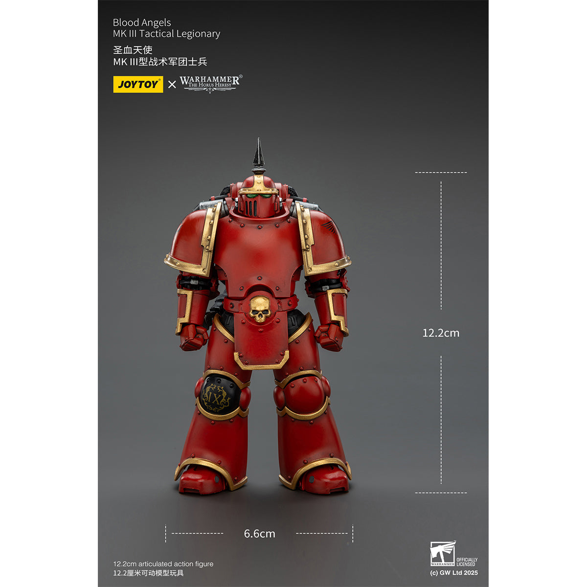 (Only Shipped to the US) JOYTOY Warhammer Blood Angels MK lll Tactical Legionary JT02632 1/18 Scale Action Figure