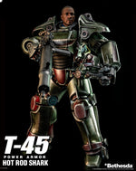 Figurine articulée Threezero Fallout T-45 Hot Rod Shark avec armure assistée