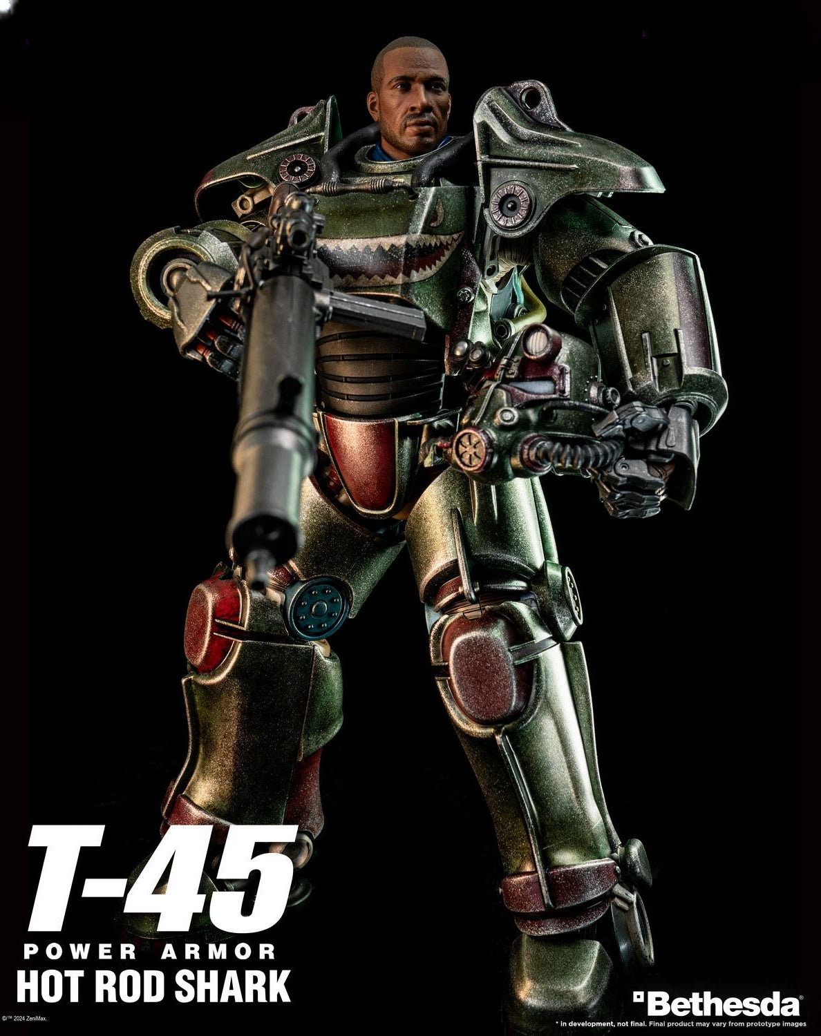 Figurine articulée Threezero Fallout T-45 Hot Rod Shark avec armure assistée