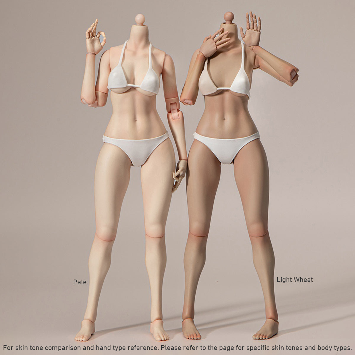 True1Toys Narrow Shoulder Fully Articulated Large Bust Light Wheat Skin Female Jointed Action Figures Body