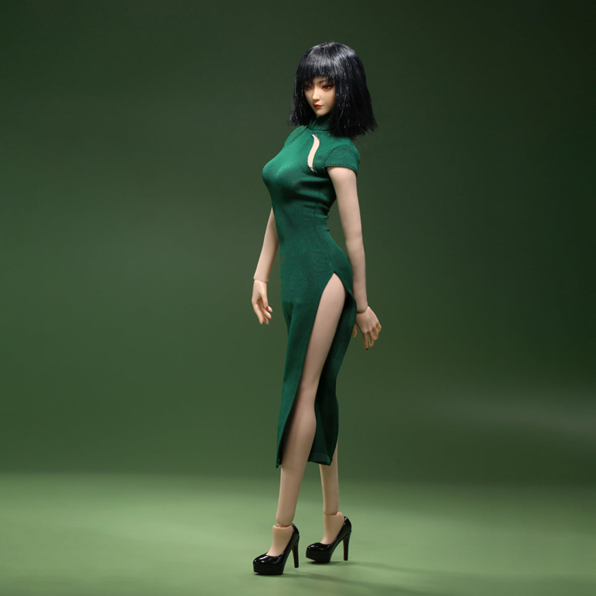 JLAOU DOLL Figure Doll Clothes: Green Cheongsam Dress For Action Figure