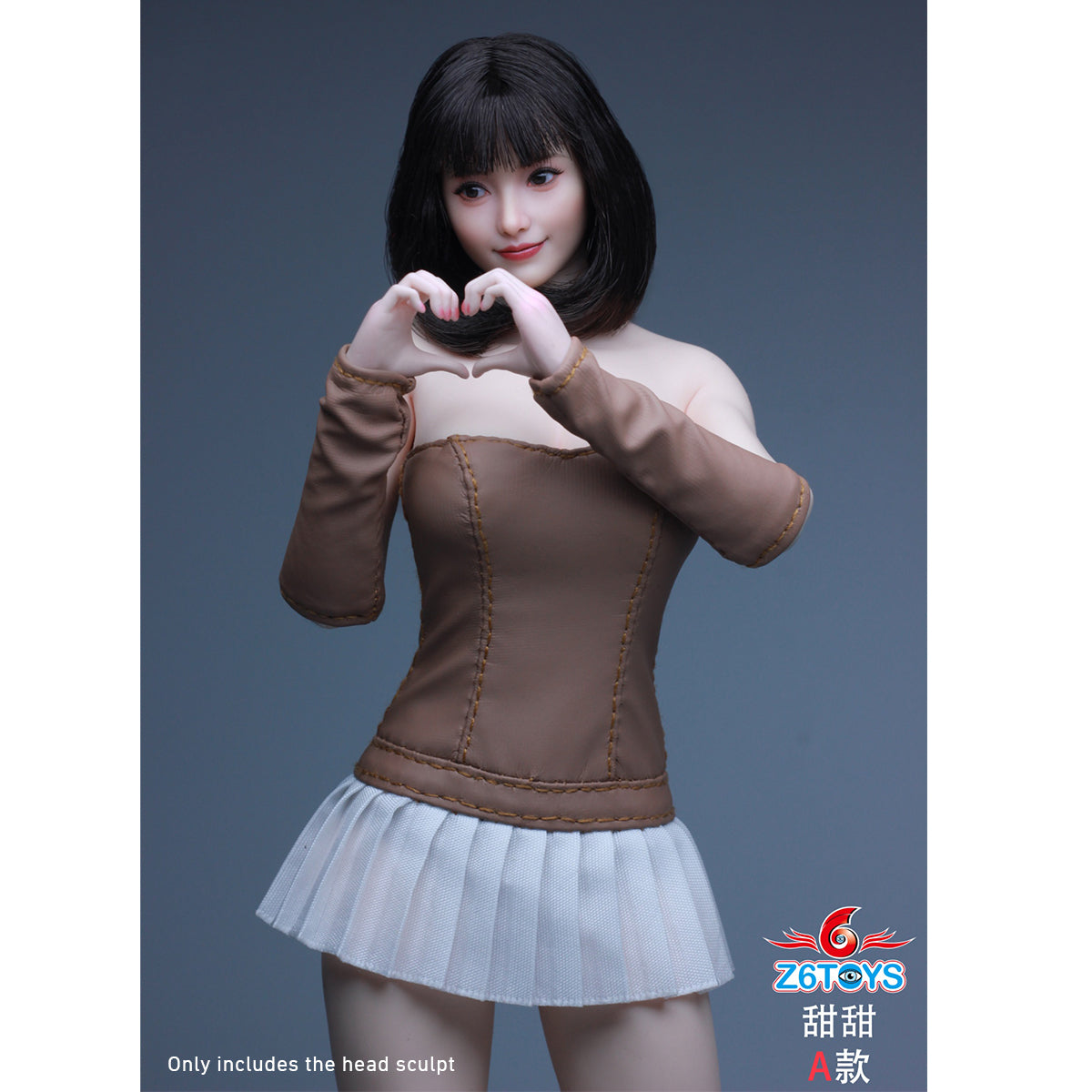 Z6TOYS Asian Movable-Eye Smiling Female Tiantian ZC021 Head Sculpt Accessory 1/6 Scale Fit Action Figure