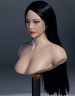 YMTOYS Asian Female Head Sculpt Huali (YMT102D) Realistic Beauty Headplay with Rooted Hair 1/6 Scale fit Action Figure