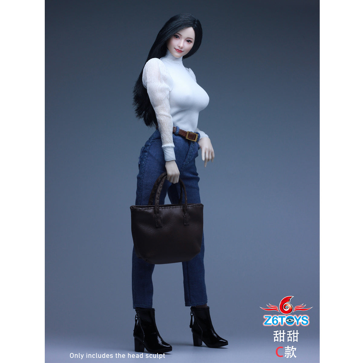 Z6TOYS Asian Movable-Eye Smiling Female Tiantian ZC021 Head Sculpt Accessory 1/6 Scale Fit Action Figure