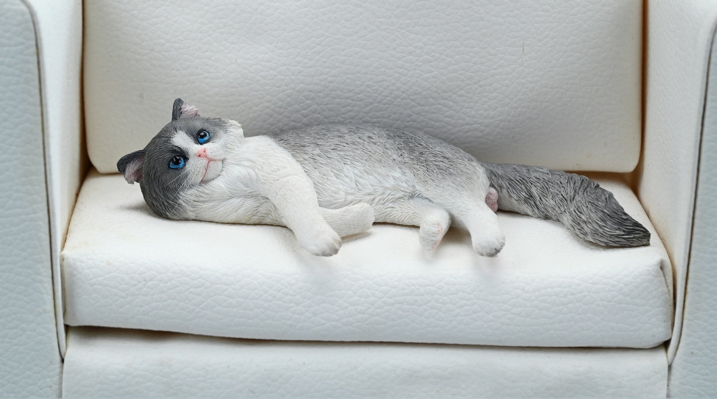 JXK Collectible Cat Figure: Ragdoll 3.0, 1:6 Scale Miniature Animal Fi