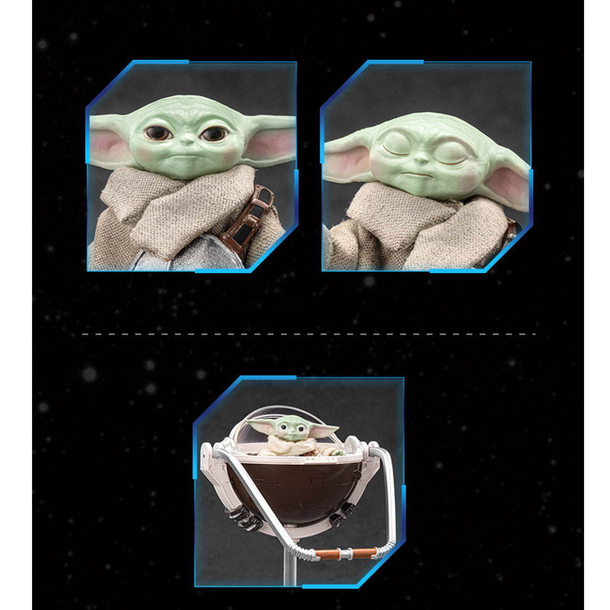 ZD Toys Star Wars 1966-10 Grogu The Child (Baby Yoda) 1/10 Scale Action Figure Set