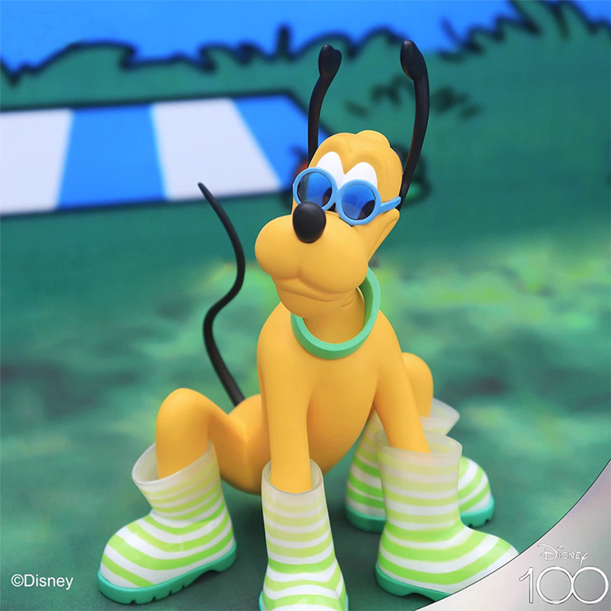 MORSTORM Disney 100th Anniversary Series Pluto in Rain Boots Art Statue