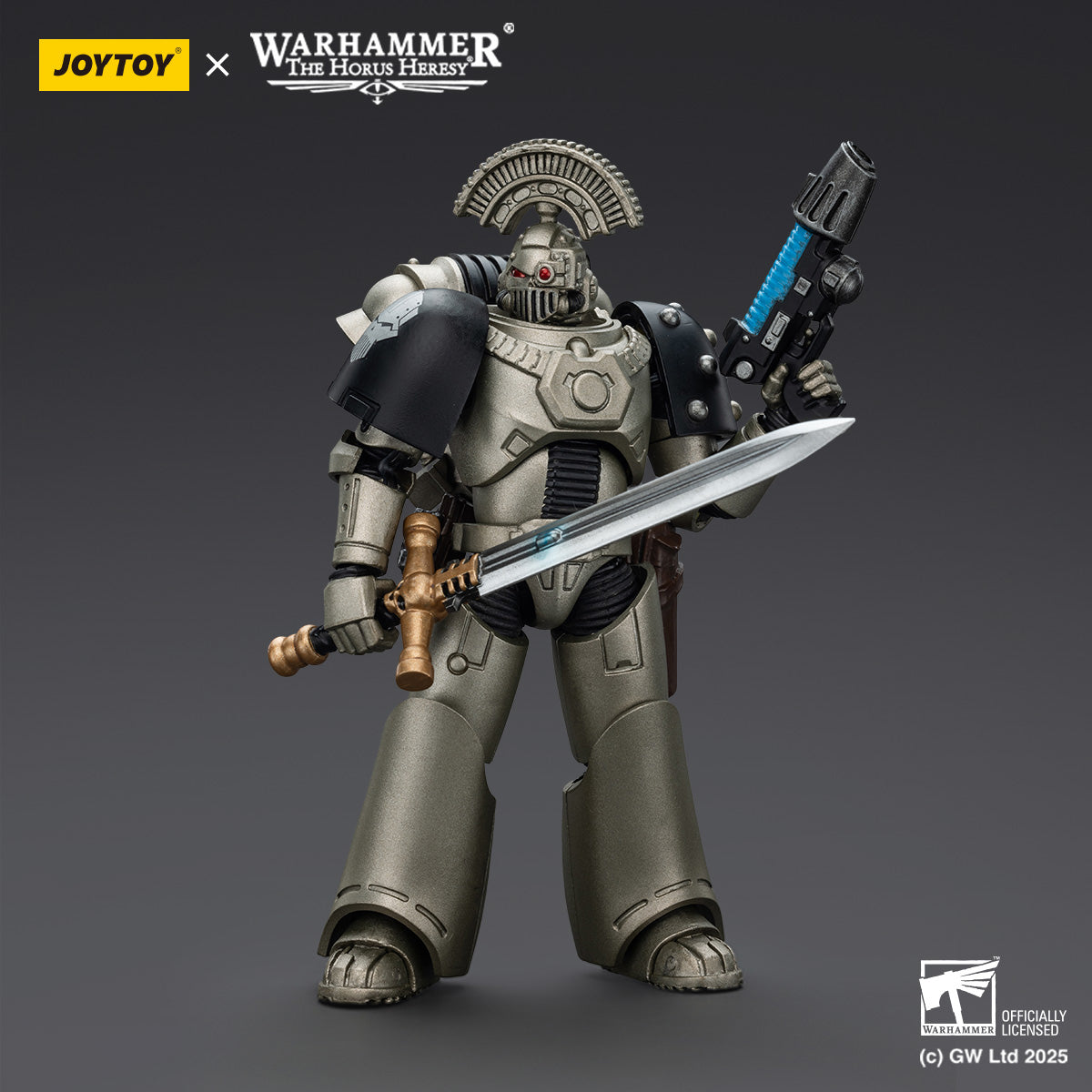 JOYTOY Warhammer The Horus Heresy, Iron Warriors Command Squad Chosen with Legion Standard/MKVI Tactical Sergeant with Power Sword and Plasma Pistol, Action Figures