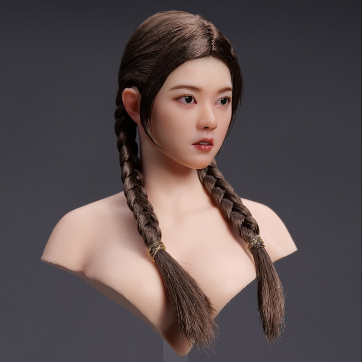 YMTOYS, Movable Eyes Asian Female Head Sculpt Wheat, For 12 Inches Figure
