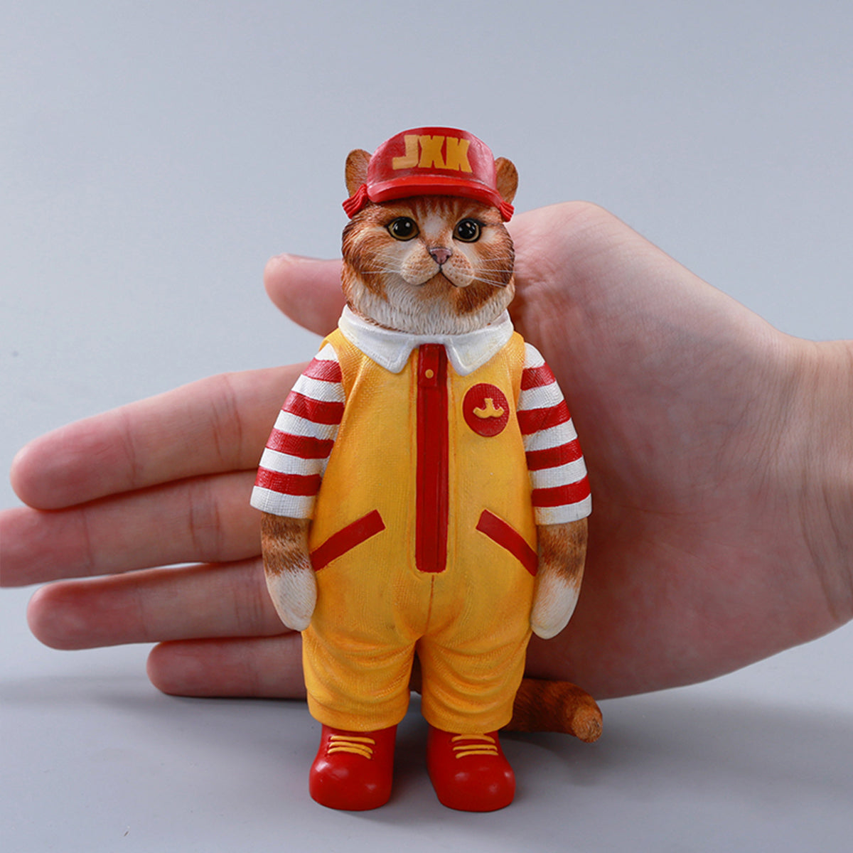 JXK Clown Cat Static Expertly Hand-Painted Lifelike Animal Figurine