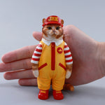 JXK Clown Cat Static Expertly Hand-Painted Lifelike Animal Figurine