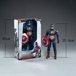 Figurine de collection ZD Toys : figurine articulée simple de 35,5 cm, Captain America, style Moviece, miniature à l'échelle 1/5