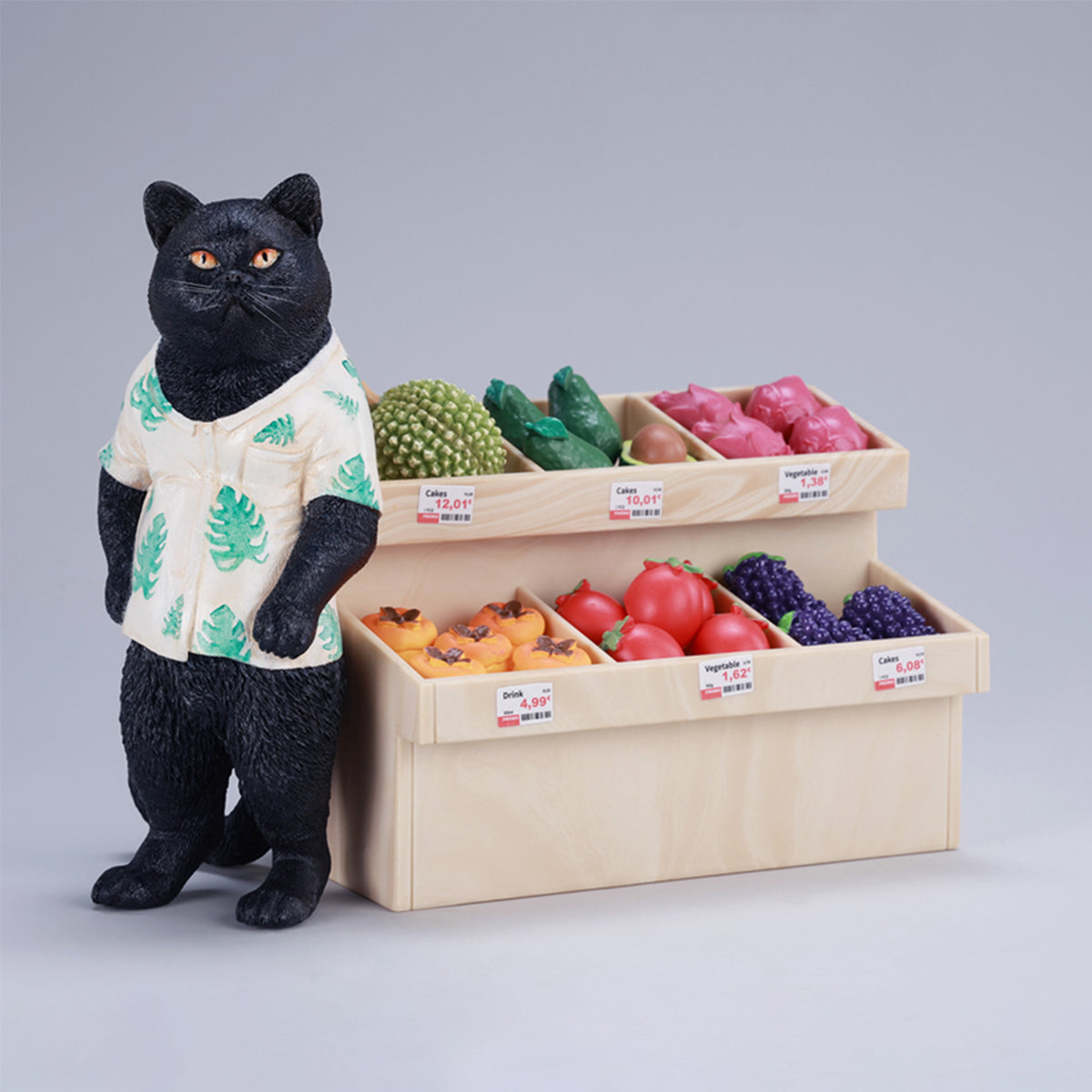 JXK, Tropical Cat Stand, Static Cat Animal Figurine