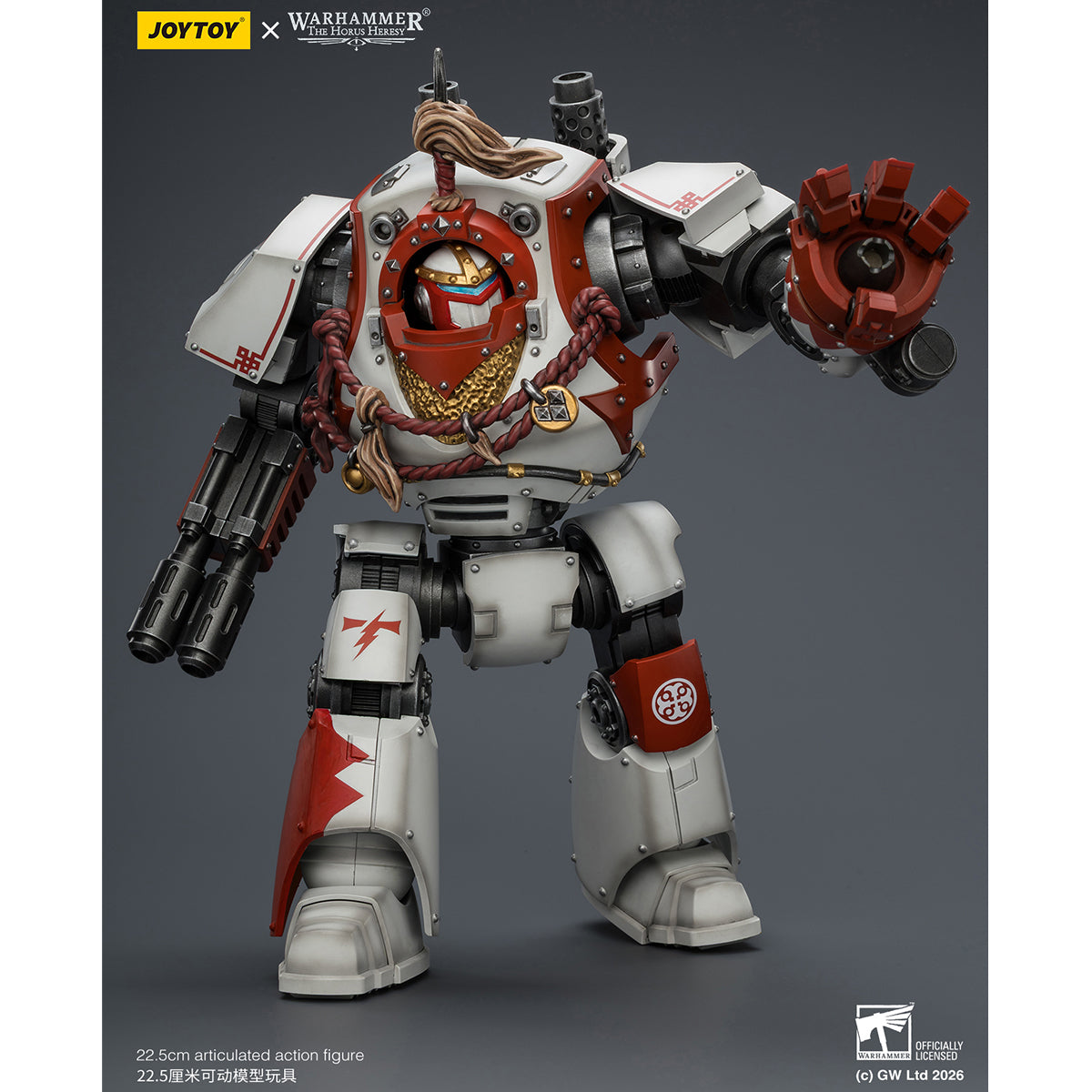 JOYTOY Warhammer 40,000 White Scars Contemptor Dreadnought & Hibou Khan Seeker of Atonement & Qin Xa - Master of the Keshig 1/18 Scale Action Figure