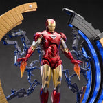 Figura de acción coleccionable de la serie aniversario de ZD Toys: plataforma de armadura de desmontaje circular de Iron Man MK6 (1928), altura 20 cm (miniatura)