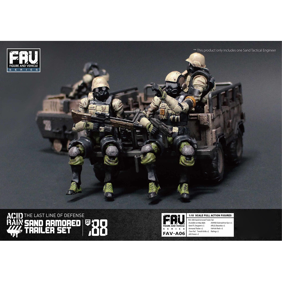 TOY ALLIANCE Acid Rain World Sand Armored Trailer Set Action Figure