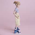 ATStory Figure Doll Clothes: Mecha Girl Short-Sleeve Crop Top - Gray For Action Figure