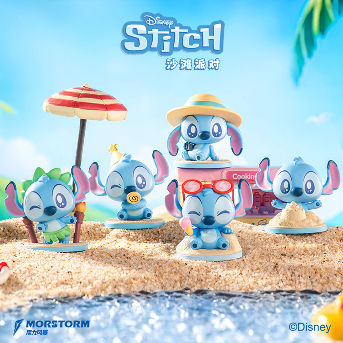 MORSTORM Disney Stitch Beach Party Series Blind Box Figure