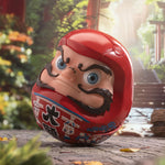 YUANXINSHI Authentic Dharma Style Series Great Wish Daruma & Prosperity in Business Daruma Set Statue