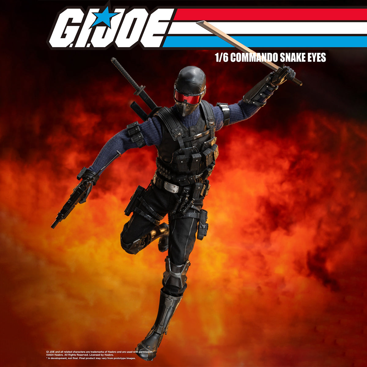 HiPlay Threezero: G.I. Joe Figzero Commando Snake Eyes,  Action Figurine