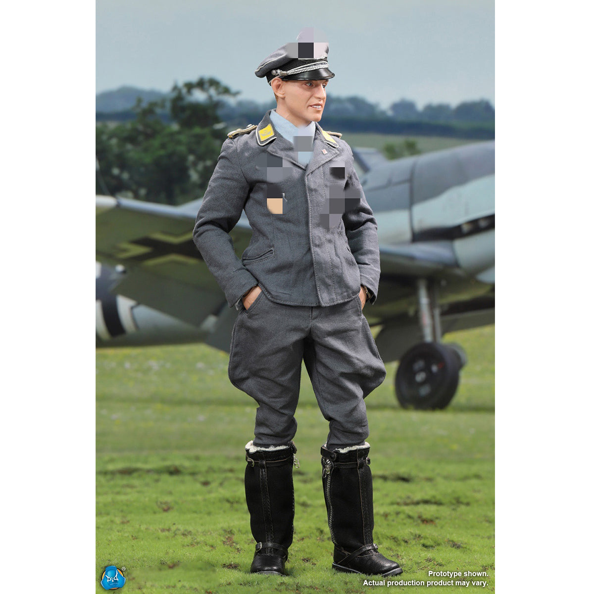 DID D80190 WWII Luftwaffe Ace Pilot Erich Hartmann with Fighter Cockpit Scene 1/6 Scale Action Figure