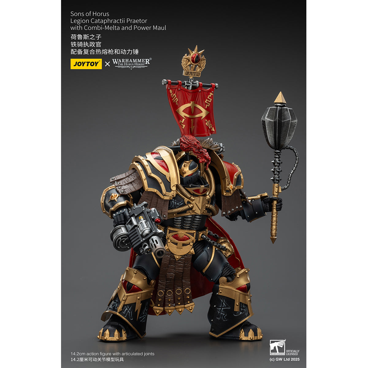 JOYTOY Imperial Fists Legion Apothecary/Sons of Horus Legion Apothecary & Legion Champion & Cataphractii Praetor with Combi-Melta and Power Maul 1/18 Scale Action Figure