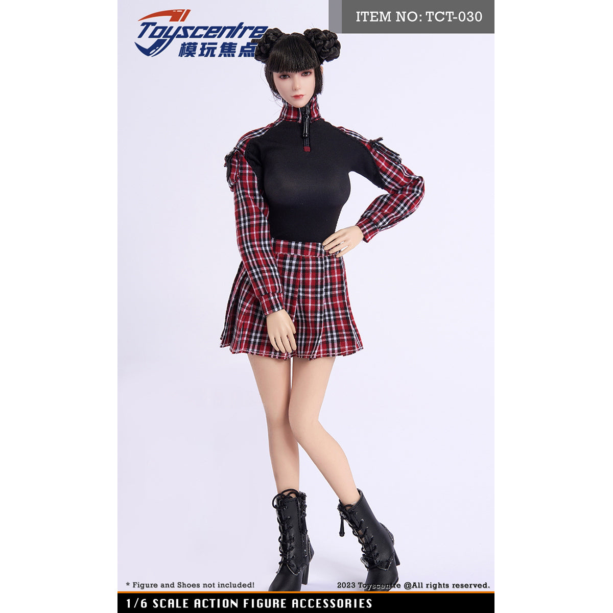 Toyscentre, Female Plaid Tops JK Skirt, Doll Clothes Accessory for 12-inches Action Figurine