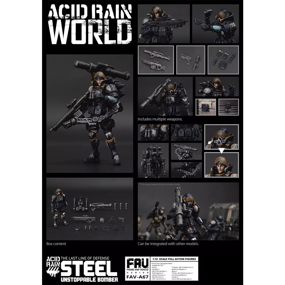 TOY ALLIANCE Acid Rain World Steel Unstoppable Bomber Action Figures