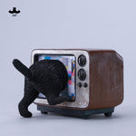 JXK Channel Cat Static Expertly Hand-Painted Lifelike Animal Figurine