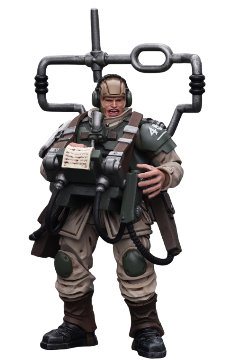 HiPlay JoyToy Warhammer 40K Collectible Figure: Astra Militarum Cadian Command Squad Veteran with Master Vox 1:18 Scale Action Figures JT7912