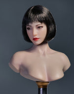 YMTOYS Asian Female Head Sculpt Huali (YMT102C) Realistic Beauty Headplay with Rooted Hair 1/6 Scale fit Action Figure